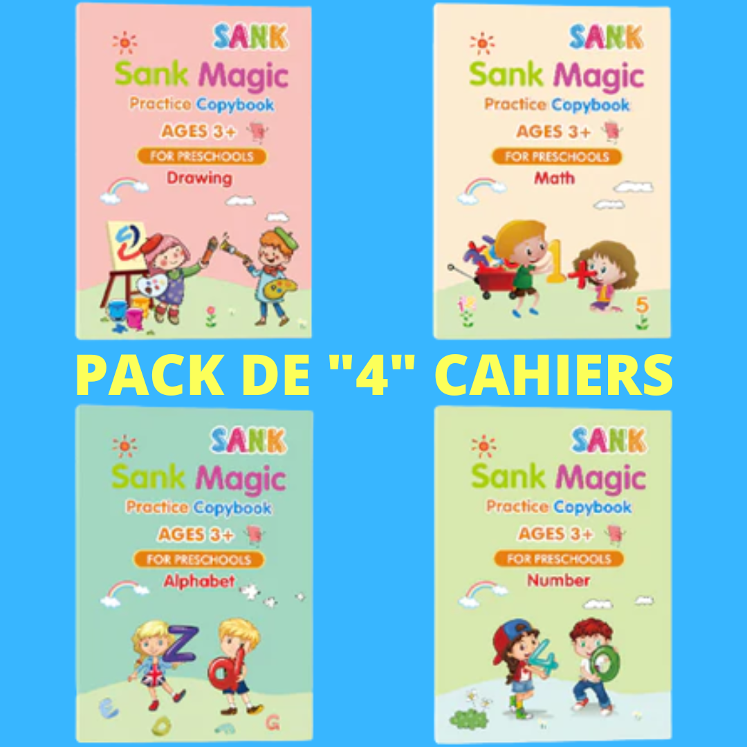 PACK DE 4 Cahiers magiques + Stylo rechargeable